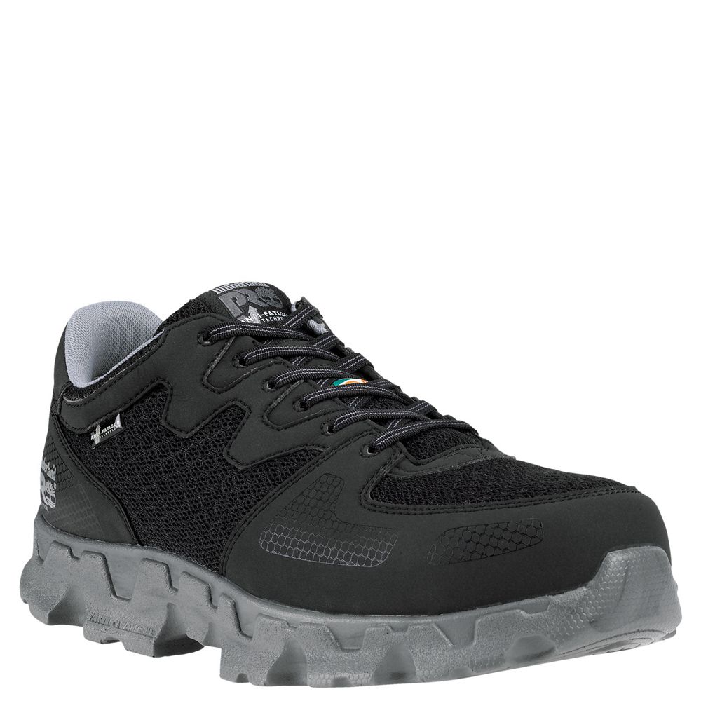 Timberland Mens Work Shoes PRO® Powertrain Alloy Toe ESD - Black/Grey - India UP1593802